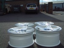 NEW 19 INCH 3SDM 0.05 ALLOY WHEELS IN WHITE WITH POLISHED FACE AND DEEPER CONCAVE 9.5" REAR 5x112