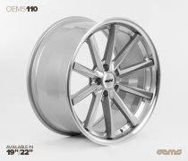 NEW 19 INCH OEMS 110 ALLOY WHEEL IN SILVER WITH POLISHED FACE WITH DEEPER CONCAVE 9.5″ REAR 5x120
