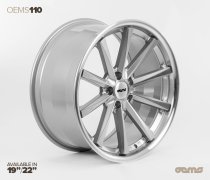 NEW 19" OEMS 110 ALLOY WHEEL IN SILVER WITH POLISHED FACE + DISH AND DEEPER CONCAVE 9.5" REAR