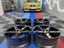 NEW 19 INCH ISPIRI ISR5 ALLOY WHEELS IN GLOSS BLACK WITH DEEPER CONCAVE 9.5" REARS 5x120