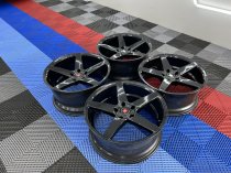NEW 19 INCH ISPIRI ISR5 ALLOY WHEELS IN GLOSS BLACK WITH DEEPER CONCAVE 9.5" REARS 5x120