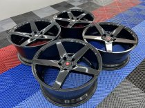 NEW 19 INCH ISPIRI ISR5 ALLOY WHEELS IN GLOSS BLACK WITH DEEPER CONCAVE 9.5" REARS 5x120