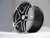 NEW 20 INCH AM TWIN DEEP ALLOY WHEELS IN BLACK WITH POLISHED FACE AND INOX DISH,DEEPER 10" REAR 5x112