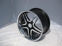 NEW 20 INCH AM TWIN DEEP ALLOY WHEELS IN BLACK WITH POLISHED FACE AND INOX DISH,DEEPER 10" REAR 5x112