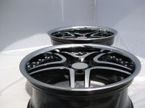 NEW 20 INCH AM TWIN DEEP ALLOY WHEELS IN BLACK WITH POLISHED FACE AND INOX DISH,DEEPER 10" REAR 5x112