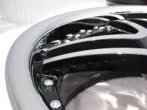 NEW 20 INCH AM TWIN DEEP ALLOY WHEELS IN BLACK WITH POLISHED FACE AND INOX DISH,DEEPER 10" REAR 5x112