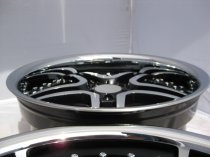 NEW 20 INCH AM TWIN DEEP ALLOY WHEELS IN BLACK WITH POLISHED FACE AND INOX DISH,DEEPER 10" REAR 5x112