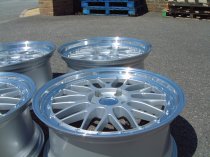 NEW 19" LM CROSS SPOKE SPLIT RIM STYLE ALLOY WHEELS IN SILVER WITH POLISHED DISH AND DEEPER 9.5" REAR OPTION