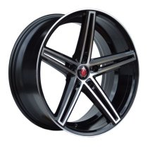 NEW 19" AXE EX14 DEEP CONCAVE ALLOY WHEELS IN GLOSS BLACK WITH POLISHED FACE AND LIP, WIDER 9.5" REARS et42/42