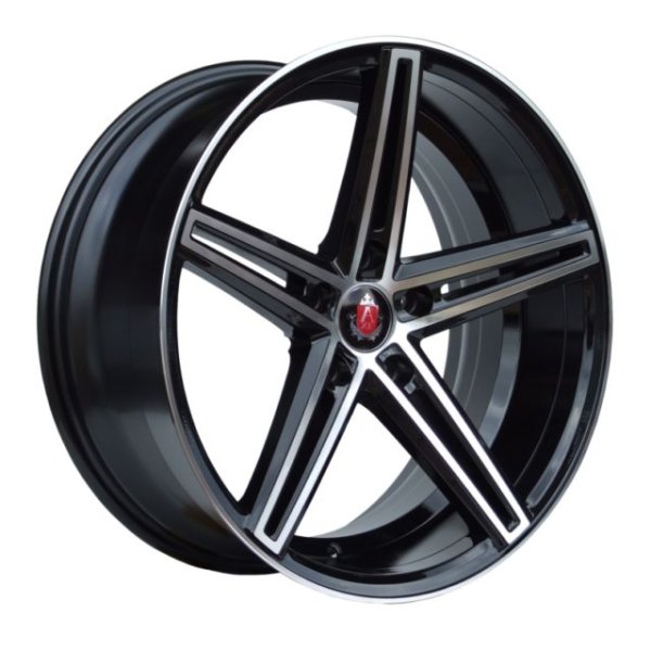 NEW 19" AXE EX14 DEEP CONCAVE ALLOY WHEELS IN GLOSS BLACK WITH POLISHED FACE AND LIP, WIDER 9.5" REARS et42/42