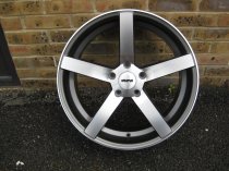 NEW 19 INCH OEMS 115 ALLOY WHEELS IN GUNMETAL WITH POLISHED FACE, DEEP CONCAVE 9.5" ALL ROUND 5x120