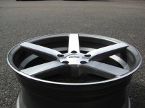 NEW 19 INCH OEMS 115 ALLOY WHEELS IN GUNMETAL WITH POLISHED FACE, DEEP CONCAVE 9.5" ALL ROUND 5x120