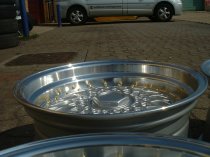 NEW 16 INCH DARE DR RS ALLOY WHEELS IN SILVER WITH POLISHED DISH AND GOLD RIVETS 4x100/108