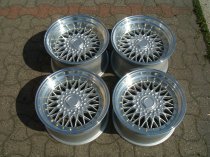 NEW 17 INCH DARE DR RS ALLOY WHEELS IN SILVER WITH GOLD RIVETS, VERY DEEP DISH 10" REARS 5x120/112