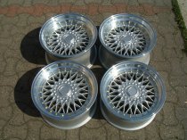 NEW 17" DARE RS ALLOY WHEELS IN SILVER WITH GOLD RIVETS, VERY DEEP DISH 10" REARS