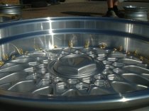 NEW 17 INCH DARE DR RS ALLOY WHEELS IN SILVER WITH GOLD RIVETS, VERY DEEP DISH 10" REARS 5x120/112