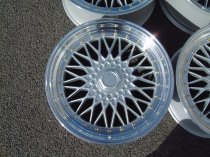 NEW 18" DARE DR RS ALLOY WHEELS IN SILVER/POLISHED,WITH GOLD RIVETS, DEEP DISH 9.5" REAR OPTION