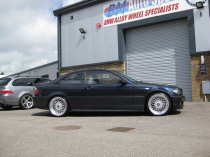 NEW 18 INCH DARE DR RS ALLOY WHEELS IN SILVER/POLISHED,WITH GOLD RIVETS, DEEP DISH 9.5" REAR 5x120/112