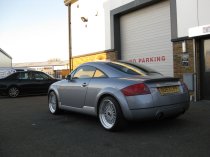 NEW 18 INCH DARE DR RS ALLOY WHEELS IN SILVER WITH POLISHED DISH AND GOLD RIVETS, DEEP DISH 9.5" REAR OPTION