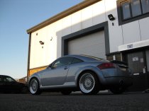 NEW 18" DARE DR RS ALLOY WHEELS IN SILVER WITH POLISHED DISH AND GOLD RIVETS, DEEP DISH 9.5" REAR OPTION