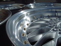 NEW 18 INCH DARE DR RS ALLOY WHEELS IN SILVER WITH POLISHED DISH AND GOLD RIVETS, DEEP DISH 9.5" REAR OPTION