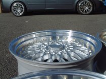 NEW 18" DARE DR RS ALLOY WHEELS IN SILVER WITH POLISHED DISH AND GOLD RIVETS, DEEP DISH 9.5" REAR OPTION
