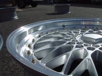 NEW 18 INCH DARE DR RS ALLOY WHEELS IN SILVER WITH POLISHED DISH AND GOLD RIVETS, DEEP DISH 9.5" REAR OPTION