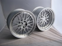 NEW 20 INCH LM STYLE ALLOY WHEELS IN SILVER WITH POLISHED DISH AND VERY DEEP 10.5" REARS 5x120