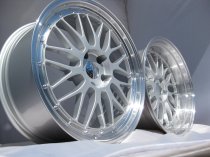 NEW 20 INCH LM STYLE ALLOY WHEELS IN SILVER WITH POLISHED DISH AND VERY DEEP 10.5" REARS 5x120