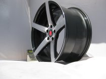 NEW 19" AXE EX18 ALLOY WHEELS IN GLOSS BLACK WITH POLISHED FACE, DEEPER CONCAVE 9.5" REAR