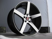 NEW 19" AXE EX18 DEEP CONCAVE ALLOY WHEELS IN GLOSS BLACK WITH POLISHED FACE, DEEP DISH, WIDER 9.5" REAR 44/40