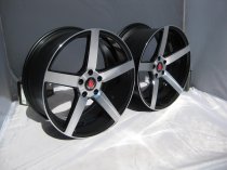 NEW 19" AXE EX18 DEEP CONCAVE ALLOY WHEELS IN GLOSS BLACK WITH POLISHED FACE, DEEP DISH, WIDER 9.5" REAR 44/40