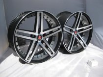 NEW 20" AXE EX20 ALLOY WHEELS IN BLACK WITH POLISHED FACE AND BARREL WITH DEEPER CONCAVE 10" REARS et40/et42