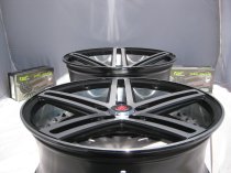 NEW 20" AXE EX20 ALLOY WHEELS IN BLACK WITH POLISHED FACE AND BARREL WITH DEEPER CONCAVE 10" REARS et40/et42