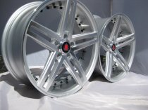 NEW 20 INCH AXE EX20 ALLOY WHEELS IN SILVER WITH POLISHED FACE AND BARREL, DEEPER CONCAVE 10" REARS 5x112