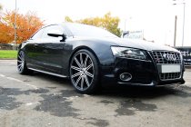 NEW 19 INCH AXE EX15 ALLOY WHEELS IN GLOSS BLACK WITH POLISHED FACE AND DEEPER CONCAVE 9.5" REAR 5x112
