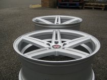 NEW 20" AXE EX14 DEEP CONCAVE ALLOY WHEELS IN SILVER WITH POLISHED FACE AND LIP, WIDER 10.5" REARS et40/42