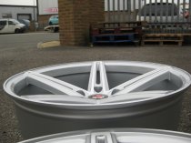 NEW 20" AXE EX14 DEEP CONCAVE ALLOY WHEELS IN SILVER WITH POLISHED FACE AND LIP, WIDER 10.5" REARS et40/42