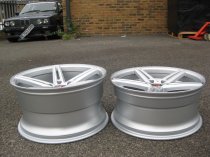 NEW 20" AXE EX14 DEEP CONCAVE ALLOY WHEELS IN SILVER WITH POLISHED FACE AND LIP, WIDER 10.5" REARS et40/42