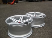 NEW 20" AXE EX14 DEEP CONCAVE ALLOY WHEELS IN SILVER WITH POLISHED FACE AND LIP, WIDER 10.5" REARS et40/42