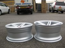 NEW 20" AXE EX14 DEEP CONCAVE ALLOY WHEELS IN SILVER WITH POLISHED FACE AND LIP, WIDER 10.5" REARS et40/42