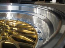 NEW 17 INCH DARE DR RS ALLOY WHEELS IN GOLD WITH CHROME RIVETS AND VERY DEEP DISH 10" REAR OPTION 5x120/112