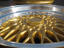 NEW 17 INCH DARE DR RS ALLOY WHEELS IN GOLD WITH CHROME RIVETS AND VERY DEEP DISH 10" REAR OPTION 5x120/112