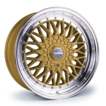 NEW 17" DARE DR RS ALLOY WHEELS IN GOLD WITH CHROME RIVETS AND VERY DEEP DISH, 10" REARS