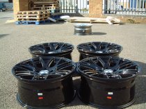 NEW 18 INCH ZITO 935 CSL GTS ALLOY WHEELS IN GLOSS BLACK,DEEPER CONCAVE 9.5" ALL ROUND 5x112