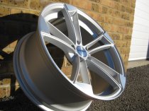 NEW 19 INCH VEEMANN VM1 QUATTRO RS ALLOY WHEELS IN MATT SILVER WITH MATT POLISHED EDGE 5x112