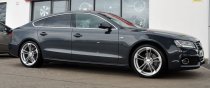 NEW 19 INCH VEEMANN VM1 QUATTRO RS ALLOY WHEELS IN MATT SILVER WITH MATT POLISHED EDGE 5x112