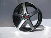 NEW 18" AXE EX18 DEEP CONCAVE ALLOY WHEELS IN GLOSS BLACK WITH POLISHED FACE, WIDER 9" REAR OPTION