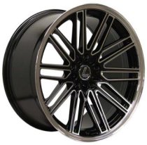 NEW 19 INCH LENSO OP7 ALLOY WHEELS IN GLOSS BLACK WITH POLISHED FACE AND DEEPER CONCAVE 9.5″ REARS 5x120