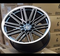NEW 19" LENSO OP7 ALLOY WHEELS IN GLOSS BLACK WITH POLISHED FACE AND DEEPER CONCAVE 9.5" REARS